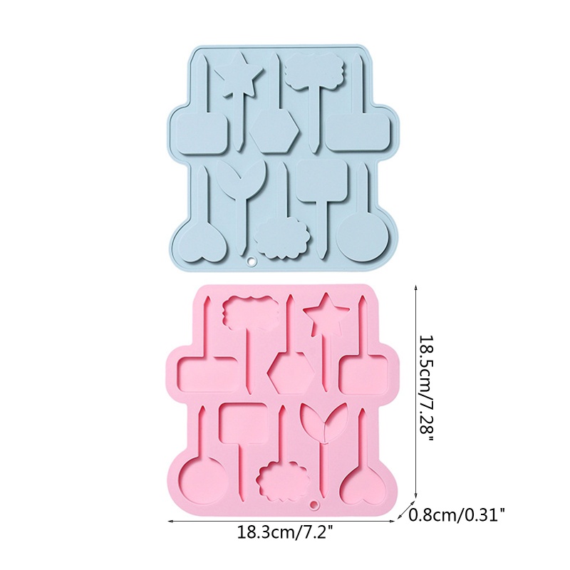 Cetakan Kue / Coklat / Puding / Fondant Bentuk Papan Tanda Bahan Silikon Dengan 10 Lubang Untuk Hadiah