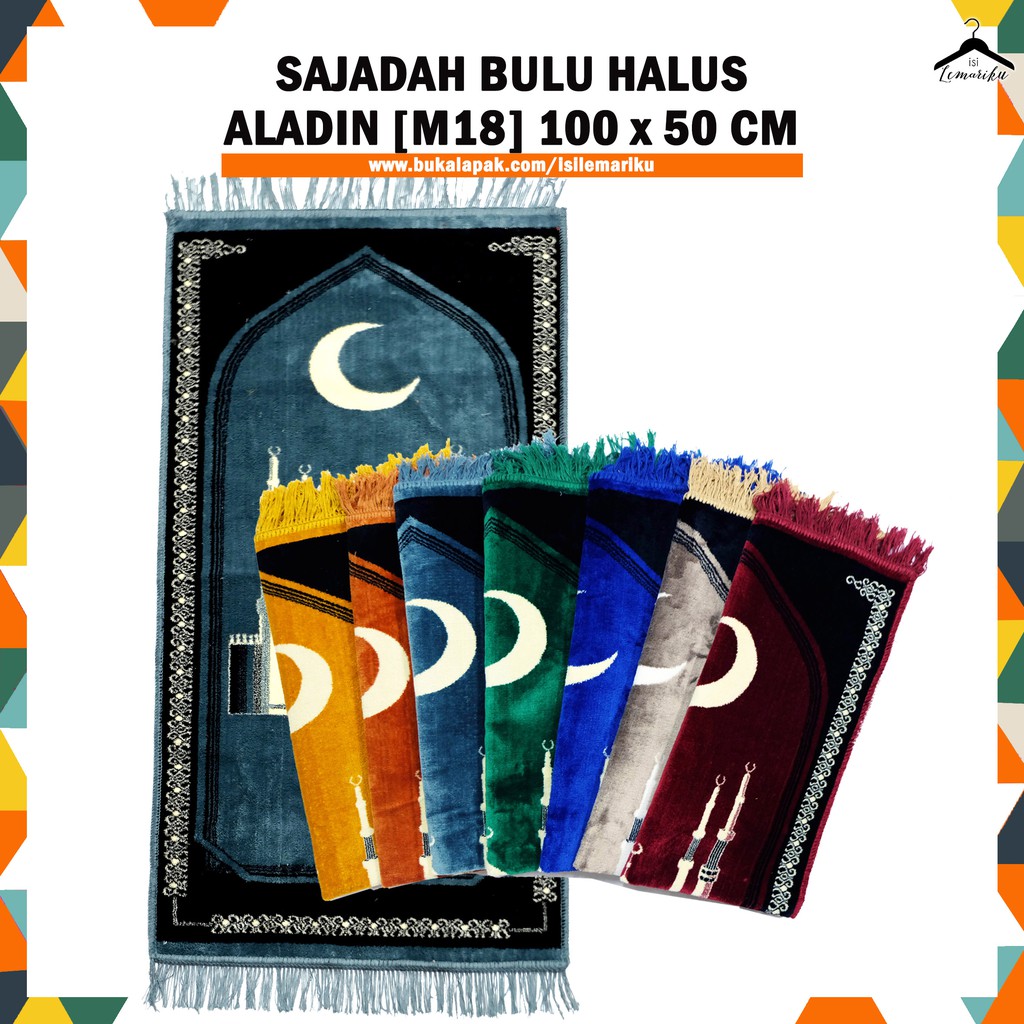 Sajadah Bulu Halus Aladin Oleh Oleh Umroh 100x50cm Motif Bulan Sabit M18