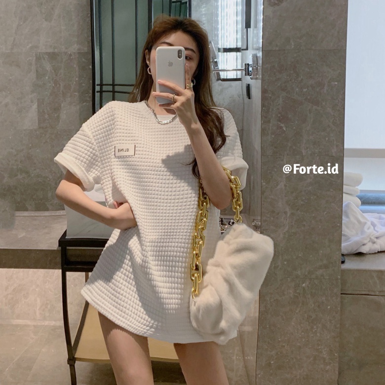 kaos lengan pendek putih atasan T-shirt oversize Korean style baju wanita