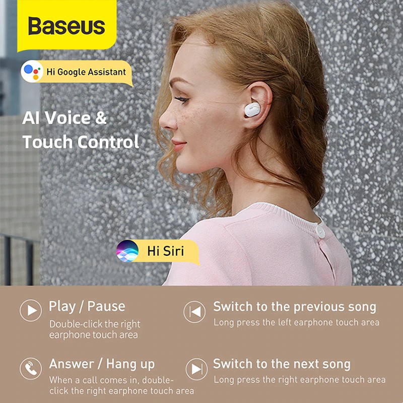 Baseus Encok WM01 Plus True Wireless Bluetooth Earphone Mini Earbuds TWS