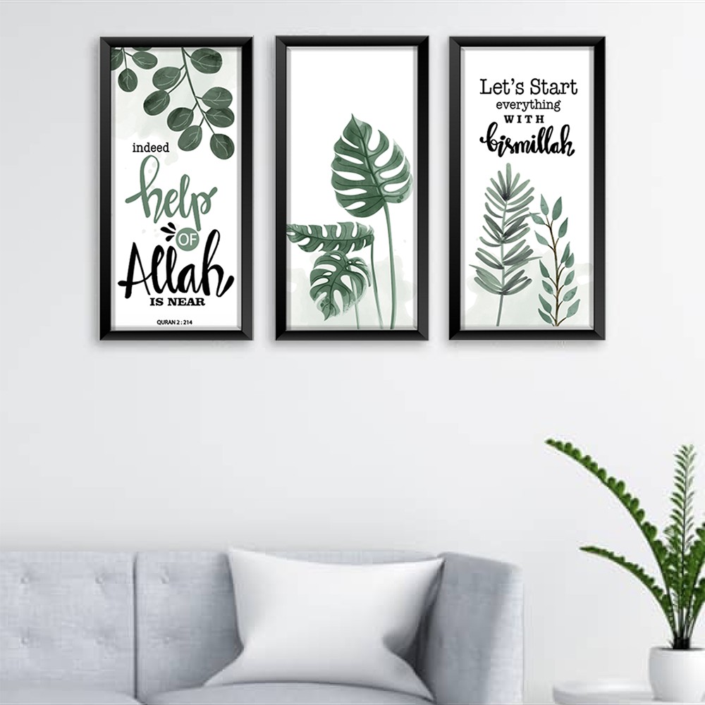 Dapat 3 Hiasan Dekorasi dinding Kamar Wall decor Tropical Monstera hiasan dinding