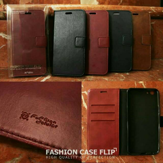 Terbaru Samsung J4 Plus leather case casing kulit flip wallet cover