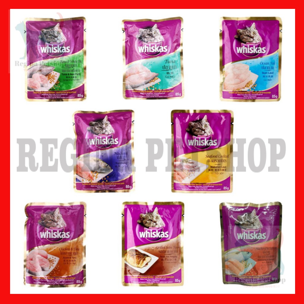 Whiskas Pouch Adult dan Junior 85gr Makanan Kucing Basah