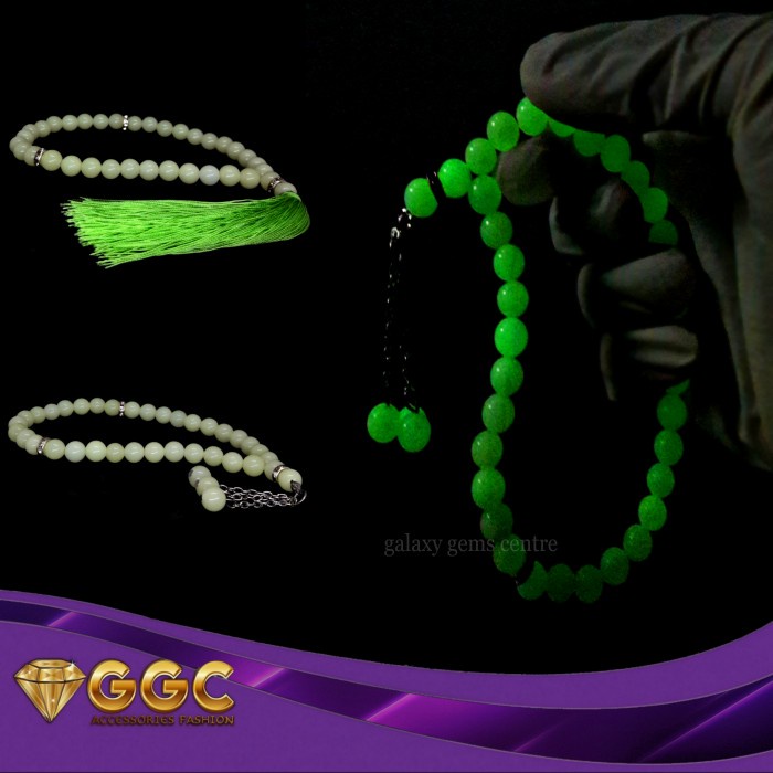 TASBIH BATU FOSFOR 33 BUTIR MENYALA DITEMPAT GELAP