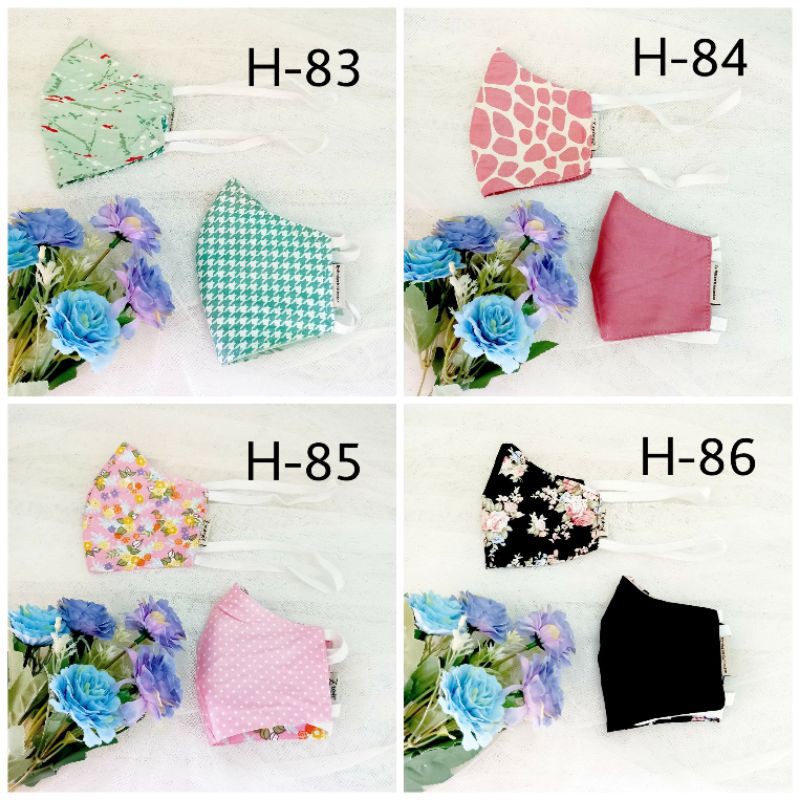 Masker Kain Instant Headloop Bolak Balik | Masker Kain Terlaris | Masker Hijab bisa pilih motif