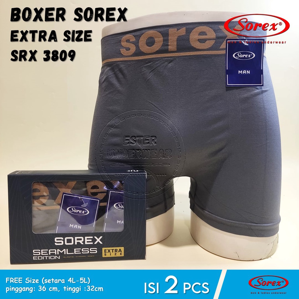 SOREX MAN SRX 3809 BIG SIZE  | BOXER PRIA EXTRA SIZE JUMBO RAJUT  Isi 2Pcs/Pack