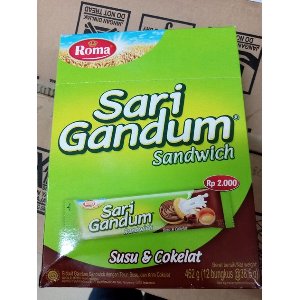 

BISKUIT ROMA SANDWICH SARI GANDUM 462GRAM/CEMILAN/BISKUIT KRIM COKLAT