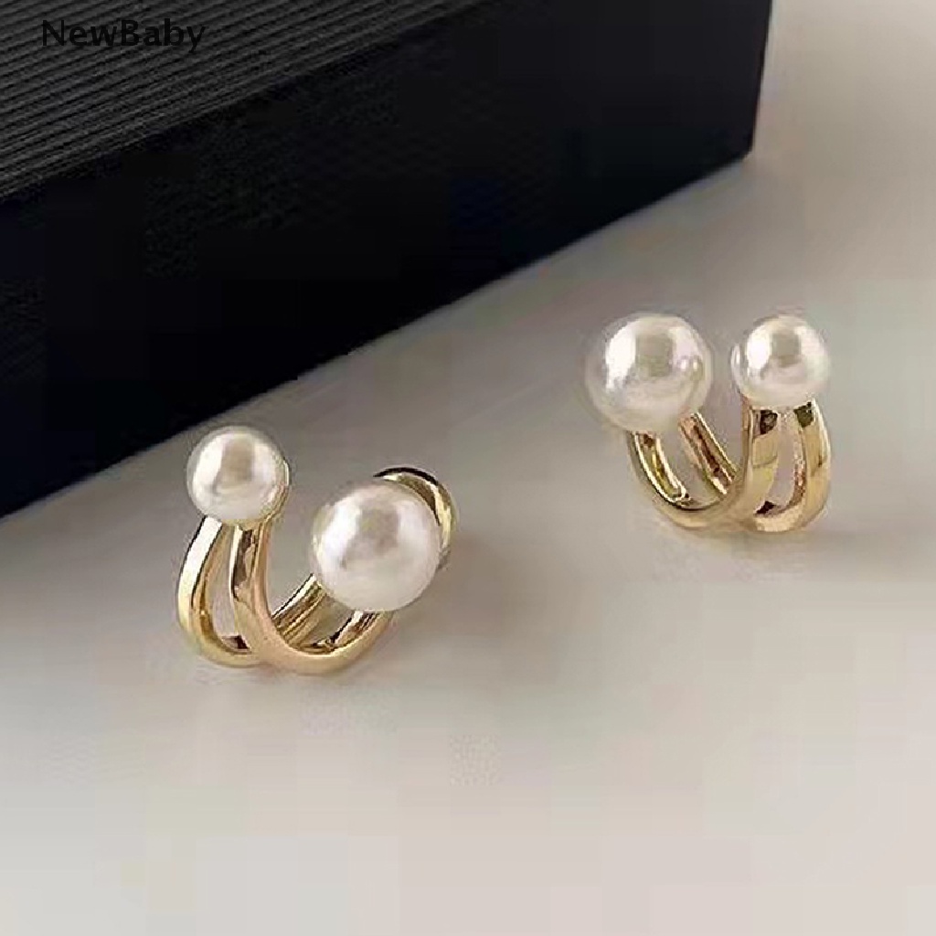 Anting Stud Mutiara Gaya Retro Korea Untuk Pesta Natal