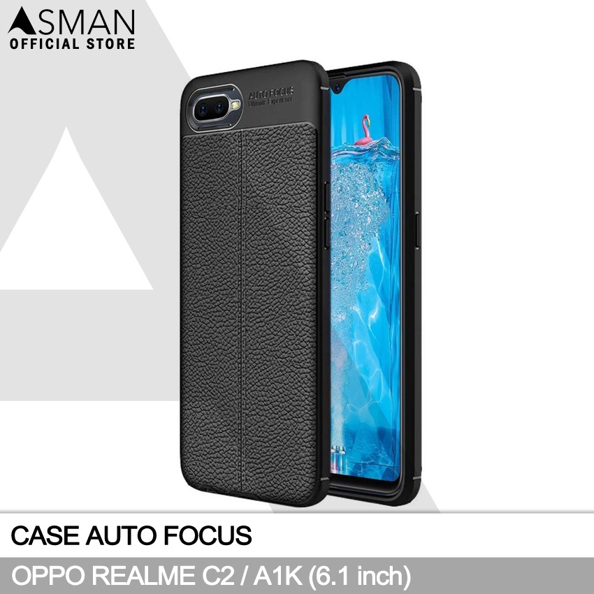 Auto Focus OPPO A1K / Realme C2 (6.1&quot;) | Soft Case Leather Premium - Hitam