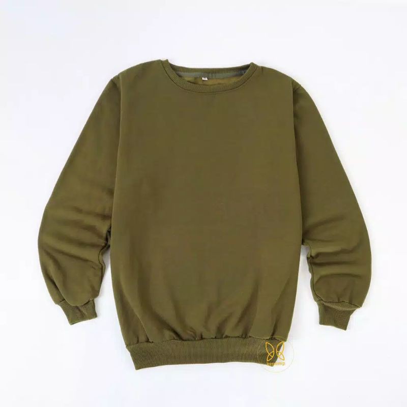Basic Sweater Polos Fleece Unisex-Army