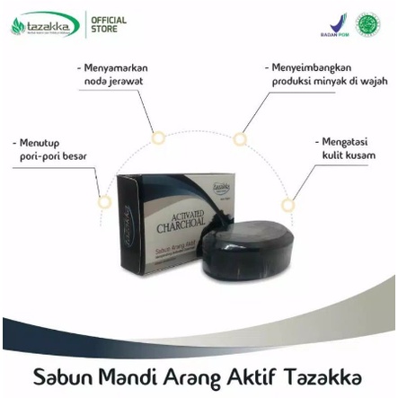 Sabun Mandi Herbal ARANG ACTIVATED CHARCOAL tazakka original Asli