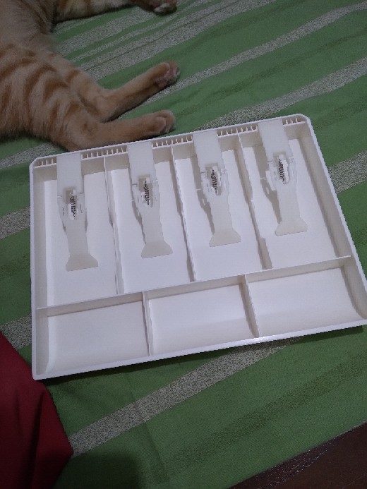 ✨tersedia✨ Money Cash Register Insert Tray Replacement 4 Bills 3 Coins Money Storage Box