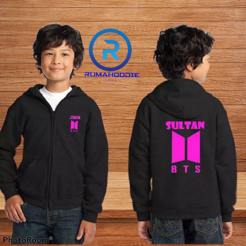 Jaket hoodie zipper anak laki laki bts sultan