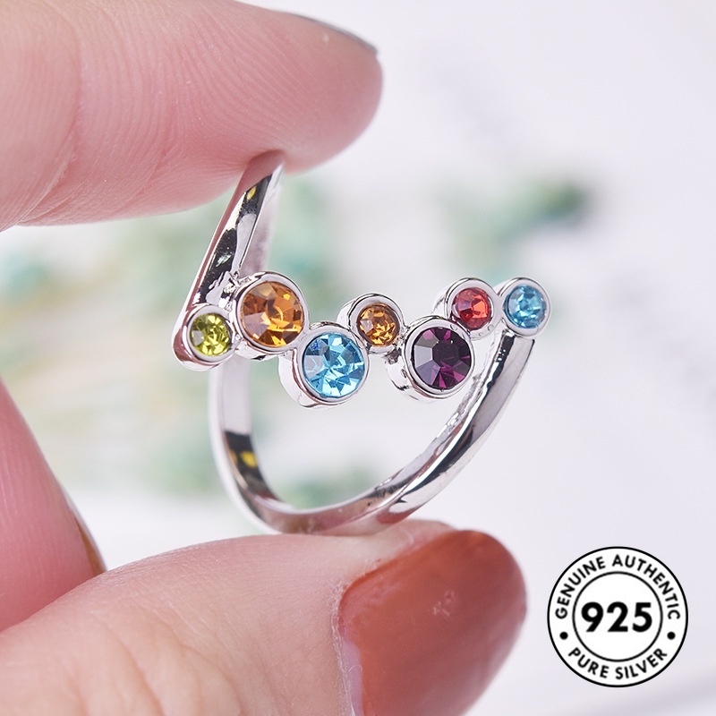 Cincin Lapis Silver S925 Model Kepang Dengan Batu Permata Untuk Wanita