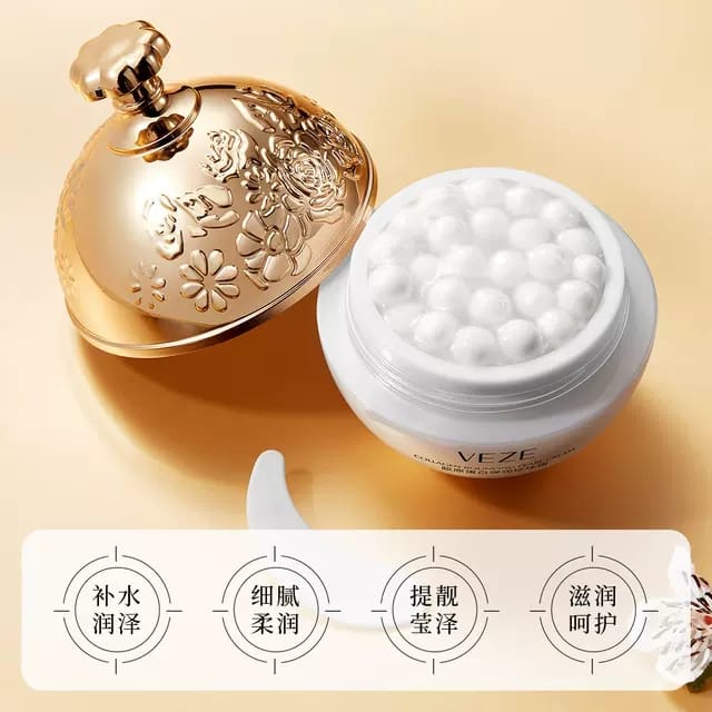 Veze Collagen Bouncy Pearl Cream Whitening Moisturizing Anti-Aging Pearl Krim Wajah