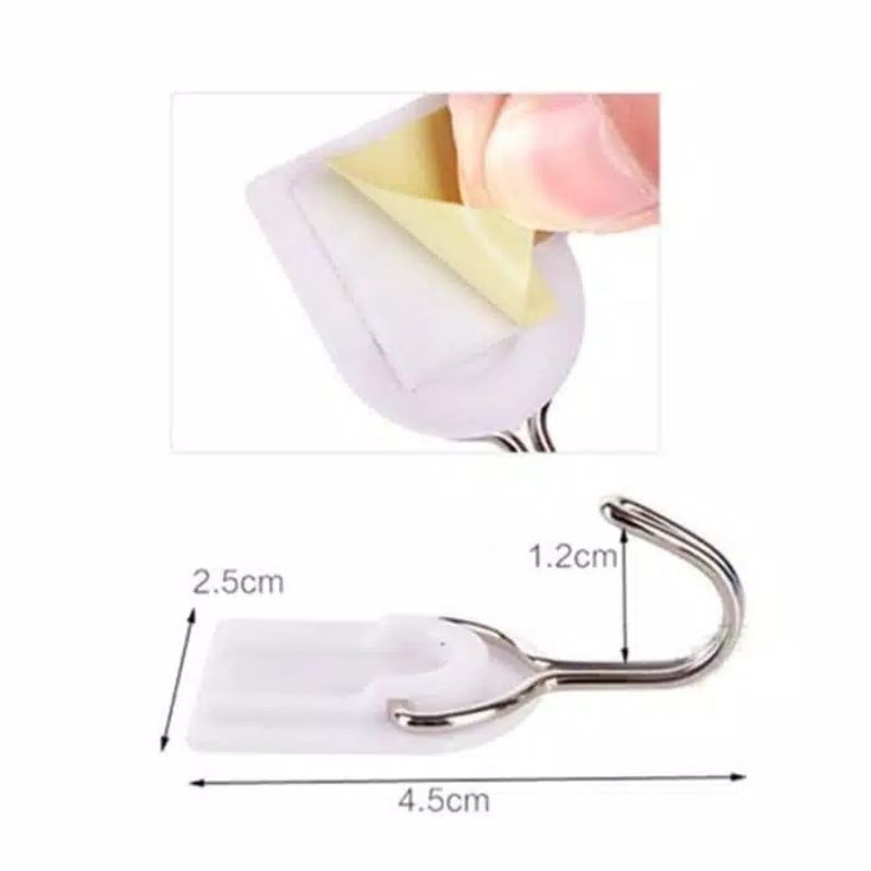 Isi 6 pcs Gantungan Hanger Tempel Dinding -- AC 309 -- Kuat Gantungan Hook Kail Serbaguna untuk Kunci Baju Sapu - Peralatan Dapur rumah tangga untuk perabot kamar tamu kamar mandi kamar tidur