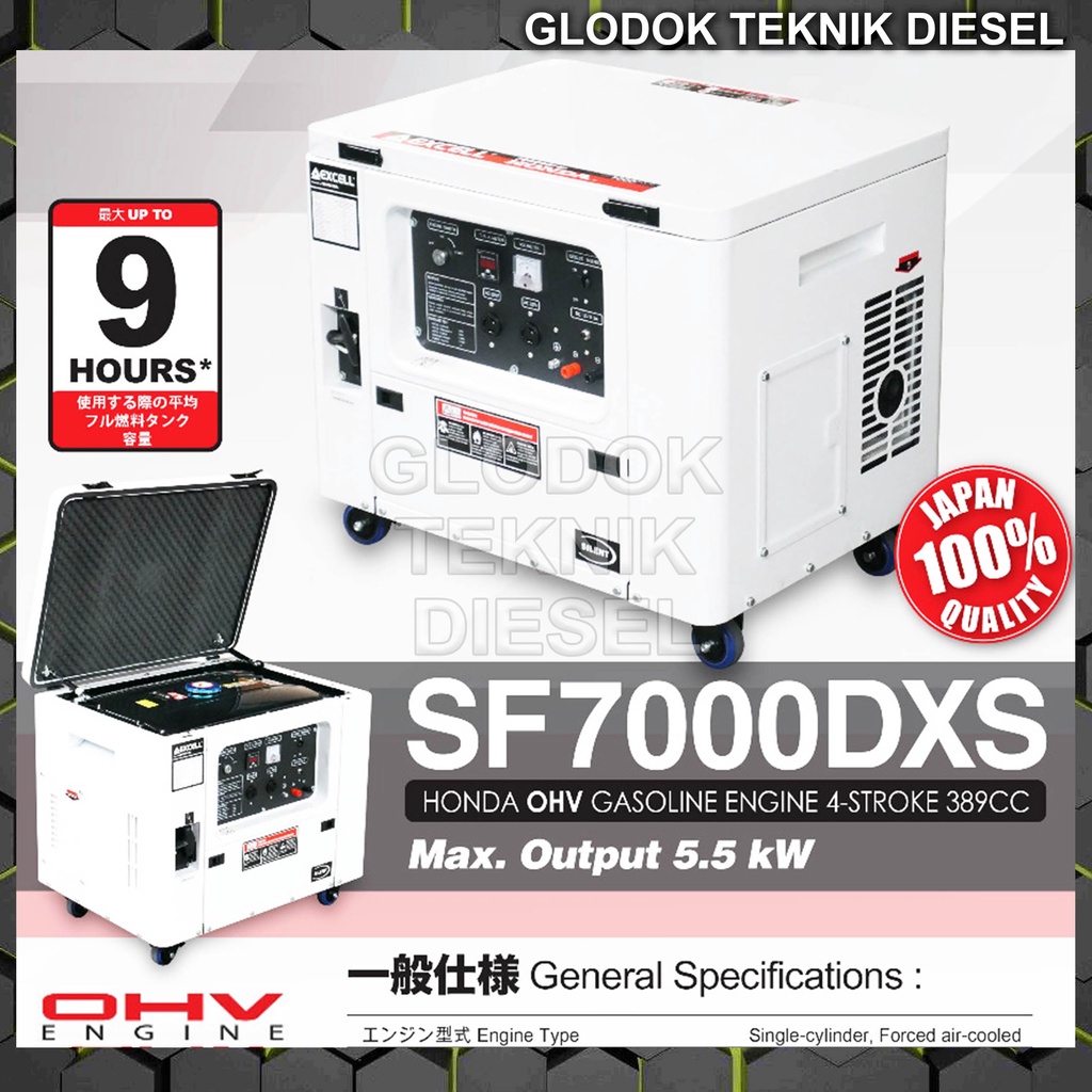 HONDA Excell Generator Genset Silent Bensin 5000 5500 watt SF 7000 DXS ORIGINAL