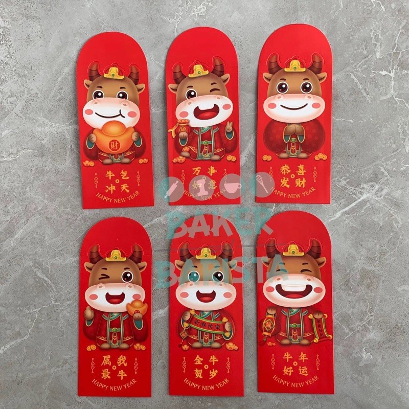 

(6pcs) Angpao Hong Bao Imlek Tahun Kerbau 2021 murah meriah