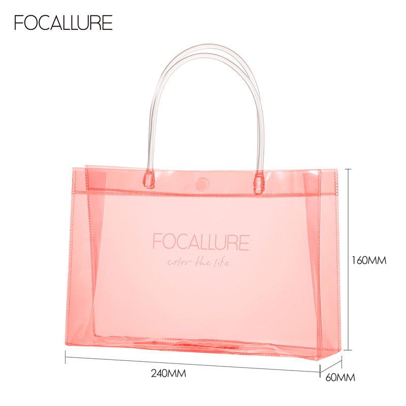 FOCALLURE 4-PCS Lip Makeup Set Waterproof Lipstick  Lip Cream Lips Mud &amp;Smooth Blush On With PVC Hand Beauty Bag