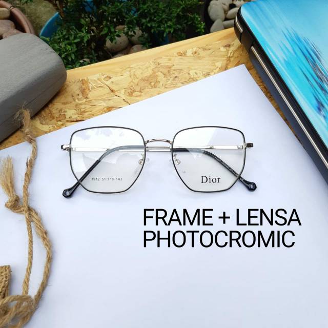 PAKET FRAME + LENSA PHOTOCROMIC | KACAMATA MINUS | KACA MATA ANTI RADIASI | KACAMATA NEW 1912