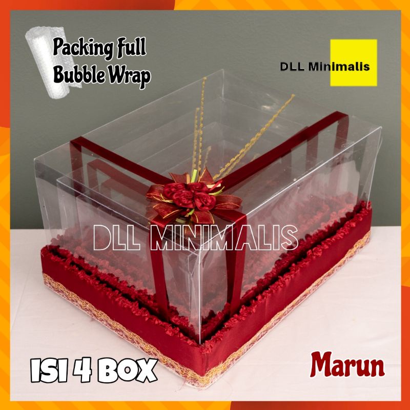 Kotak Lamaran Seserahan Mika/Tempat Seserahan Pernikahan Isi 4 Pcs