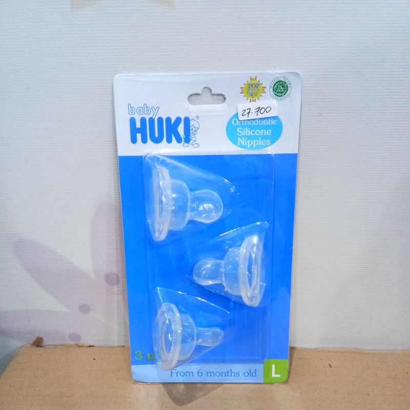 BABY HUKI ORTHODONTIC SILICONE NIPPLE 3PCS S, M, L