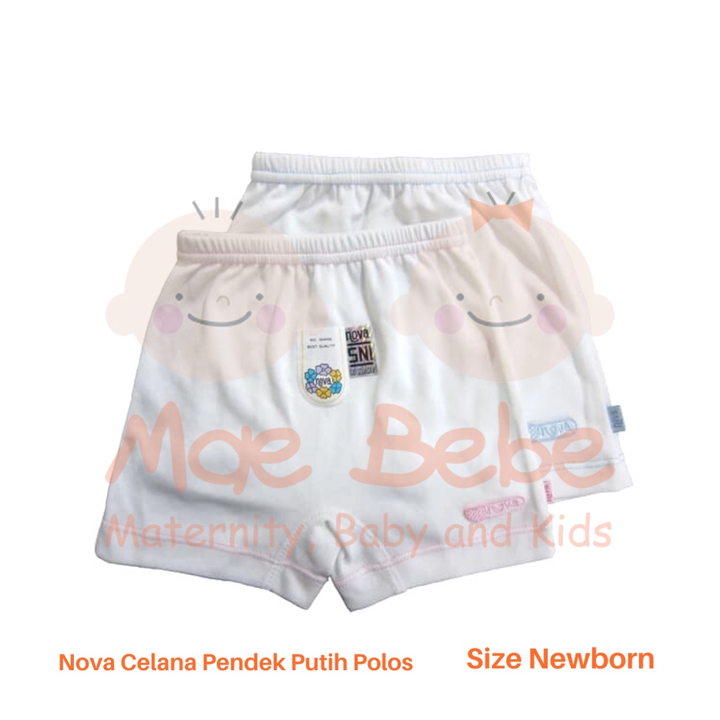 [Size Newborn] Nova Baby Celana Pendek Putih Polos Celana Bayi