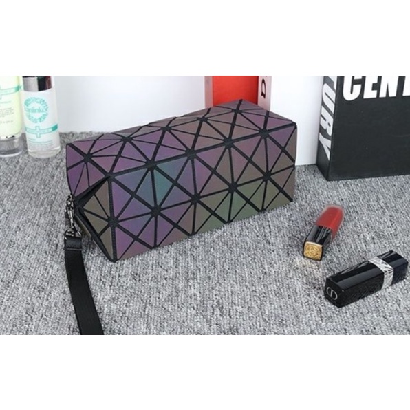 BAO020 Tas reflektif triangle Batu Ripple Kosmetik Tas Storage Bag Set Perlengkapan Mandi Tahan Lama Portable cosmetic bag Tas Serbaguna