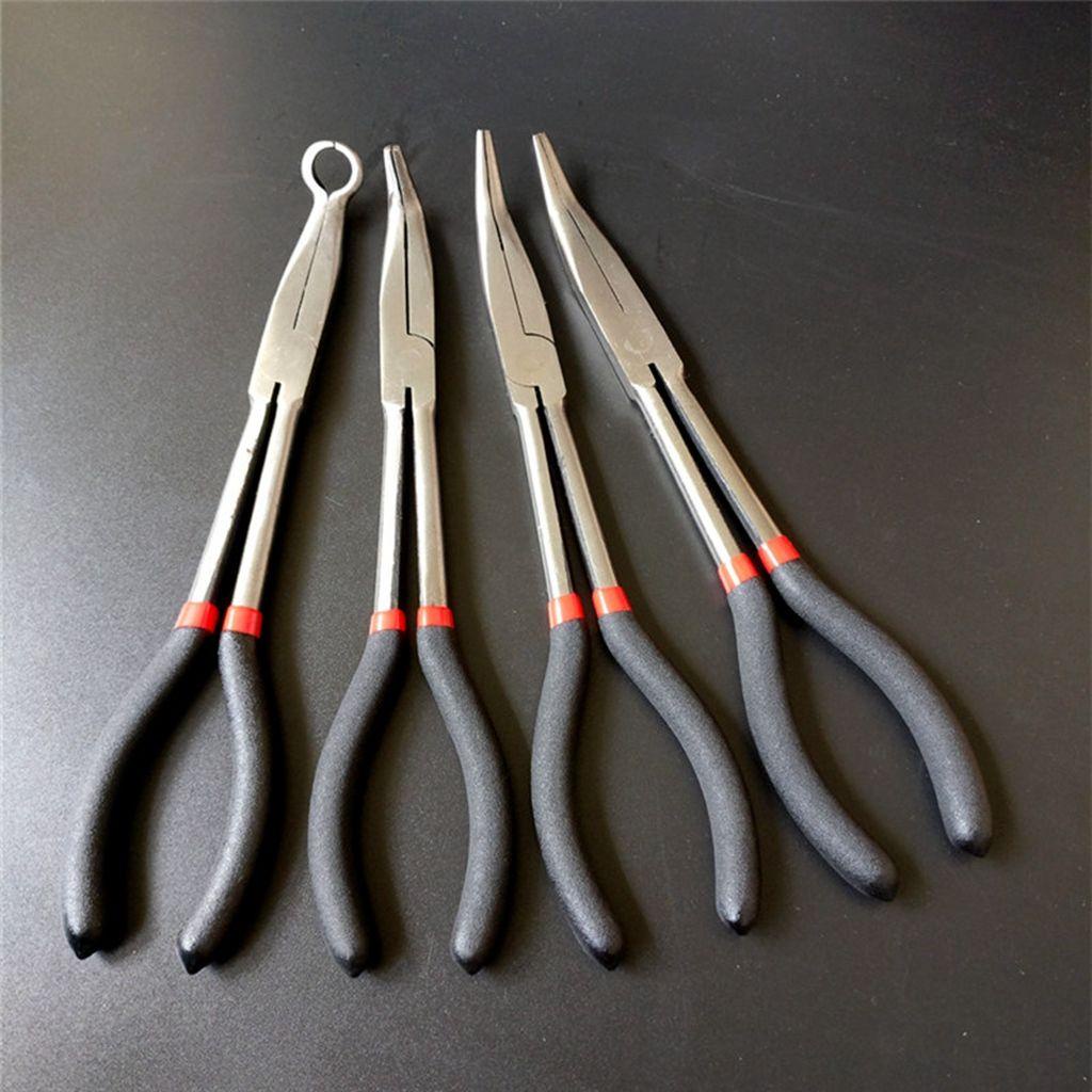 Lanfy Needle Nose Plier Extra Long 11in Grip Forceps Peralatan Mekanik Baja Berkualitas Electrician Gadget