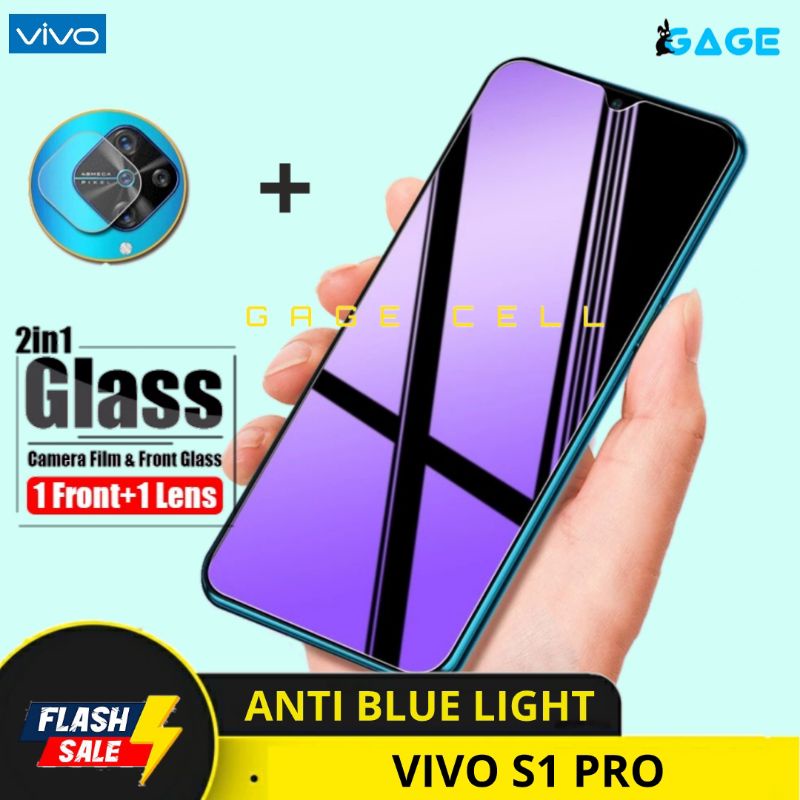 2in1 TEMPERED GLASS ANTI BLUE LIGHT VIVO S1 PRO TG ANTI GORES RADIASI VIVO S1PRO SCREEN PROTECTOR