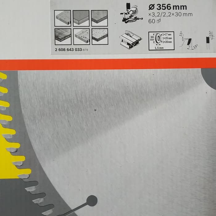 Bosch expert Mata Circular 14" x 60T 14in gigi 60 Mata gergaji kayu