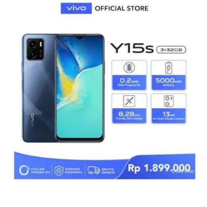VIVO Y15s RAM 3/32 BARU GARANSI RESMI INDONESIA