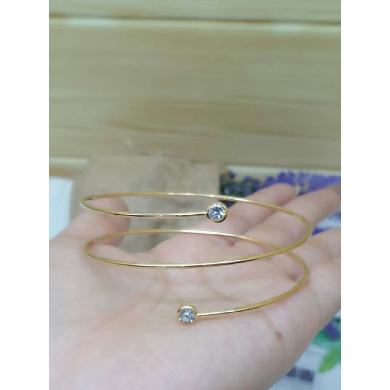 Gelang titanium / bangle titanium 2lingkar / gelang 2lingkar titanium / gelang titanium dm 7cm