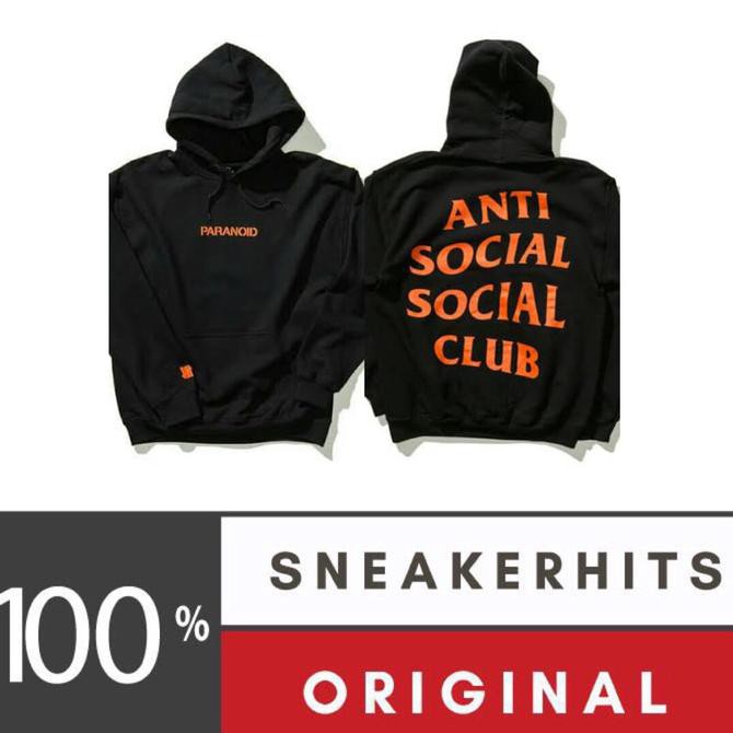 Jaket Assc X Undefeated Paranoid Hoodie Black Orange Assc Original .Deevagrosir.Olshop