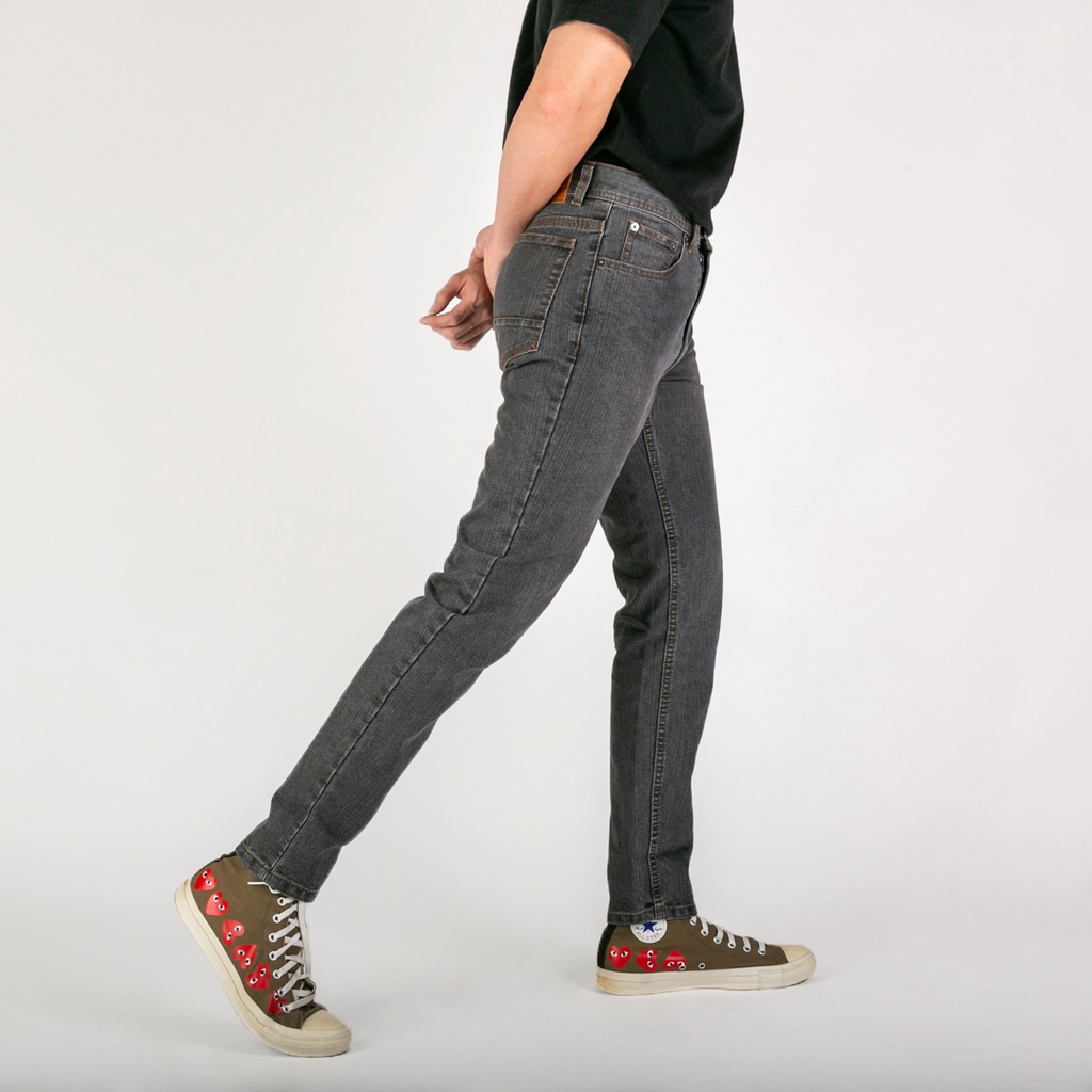 UNITEDJEANS - Celana Slim Fit Bottom Jeans Pria – Dark Grey Denim Long Pants – (NS-01)