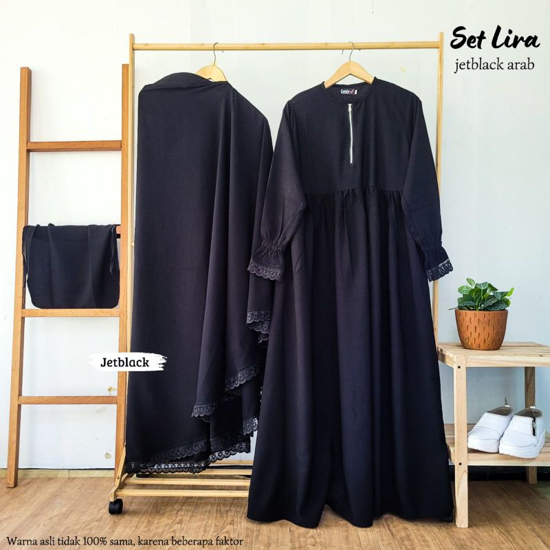 SET GAMIS SYAR'I LIRA JETBLACK ARAB