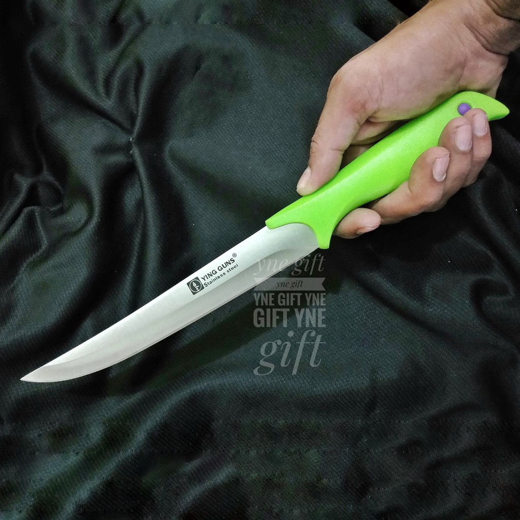 Promo Pisau Dapur Ying Guns Slim Hijau 33 cm, Pisau Fillet, Pisau Koki Murah