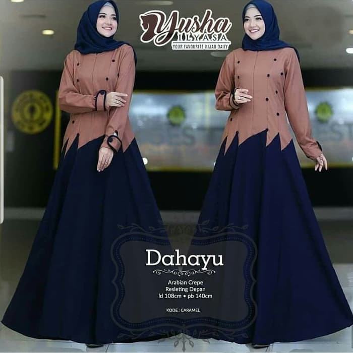 DAHAYU DRESS BAHAN WALLYCRAPE TERBARU Gamis Wanita Gaun Muslim Polos  Gamis Simple Casual Elegan  Ga
