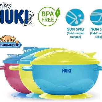 Huki Suction Bowl with Spoon Mangkok Makan Bayi &amp; Batita