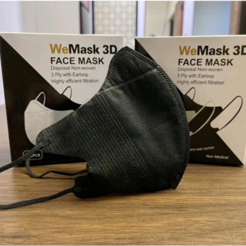 Face mask duckbill protective 3ply (50pc) premium mask garis seperti sensi/masker duckbil Y&B care-DB hitam WEMASK