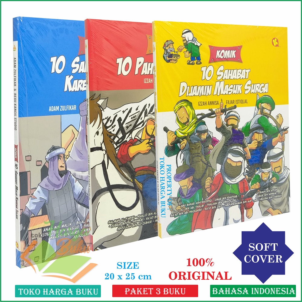 Foto Paket 3 Buku Komik 10 Pahlawan Islam 10 Sahabat  Mulia Karena Islam dan 10 Sahabat yang Dijamin Masuk Surga Penerbit Alkautsar Kids