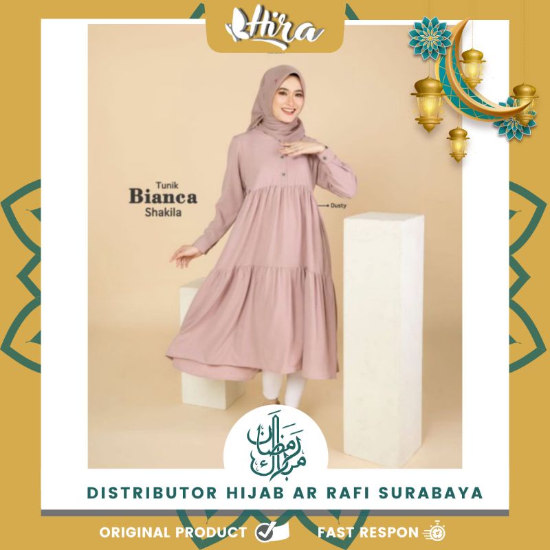 Tunik Bianca by Hijab Arrafi Tunik branded premium original brand midi dress
