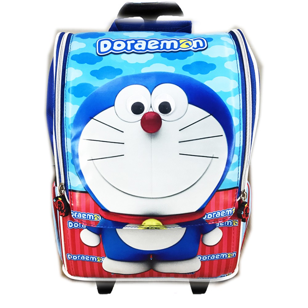 Tas Troley Sekolah Anak TK Jepang Doraemon 3D Timbul