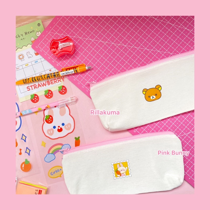 Kotak Pensil Aesthetic Korean | Pancil Case | Pouch Serbaguna | Dusgrip Karakter Cute Tempat Pensil Pouch Minimalist