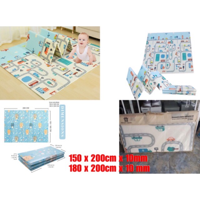 MATRAS IMPOR PLAYMAT IMPORT ( BONUS TAS ) DOUBLE PAD - MATRAS PLAYMAT PREMIUM - MATRAS BAYI grosir unik