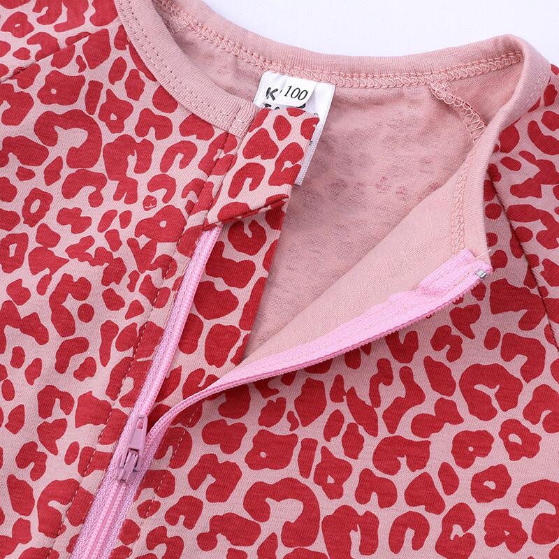 BABY K2 - Baby short zippersuit motif leopard pink