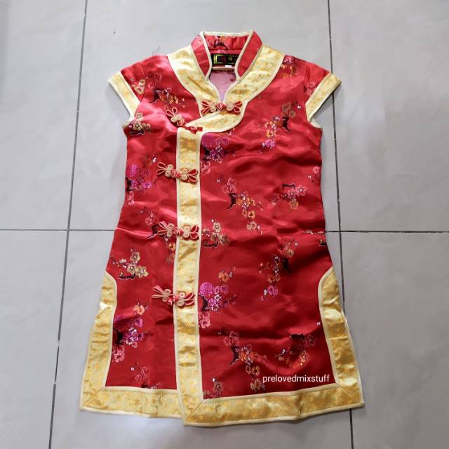 Preloved Cheongsam Anak Perempuan/Baju Imlek Anak/Baju Sinchia Anak/Dress Imlek Anak