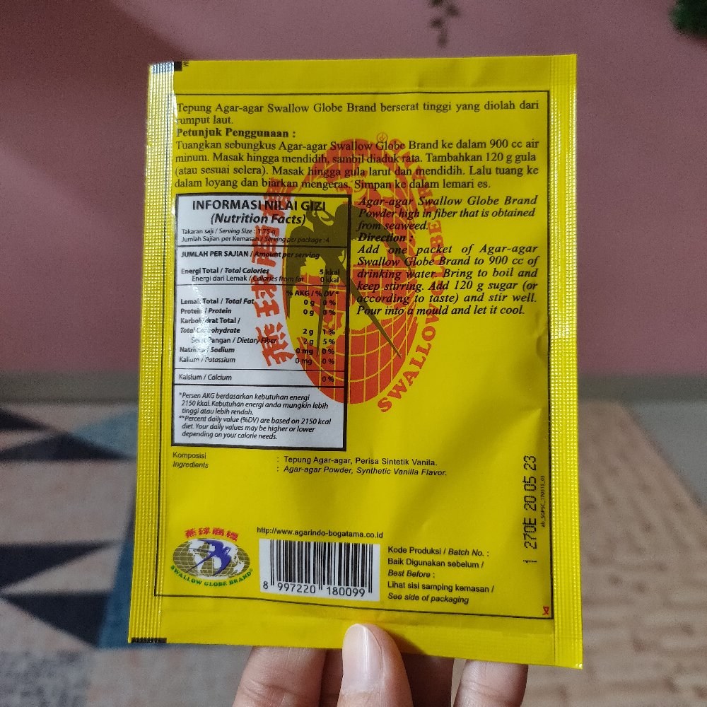 Agar Agar Swallow Globe Plain