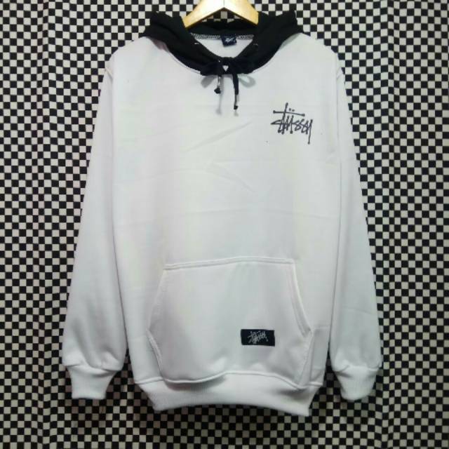 SWEATER HOODIE STUSSY WHITE