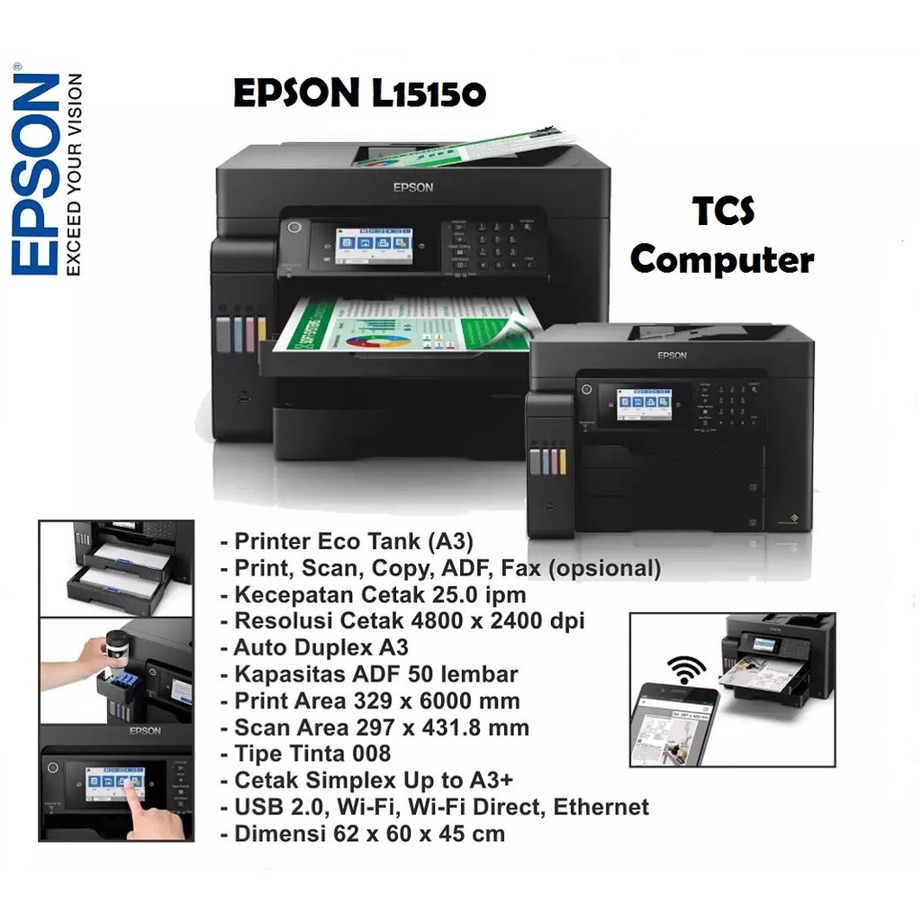 Jual Printer Epson L15150 A3 Multifungsi Wi Fi Duplex Adf Original Resmi Indonesiashopee Indonesia 2934